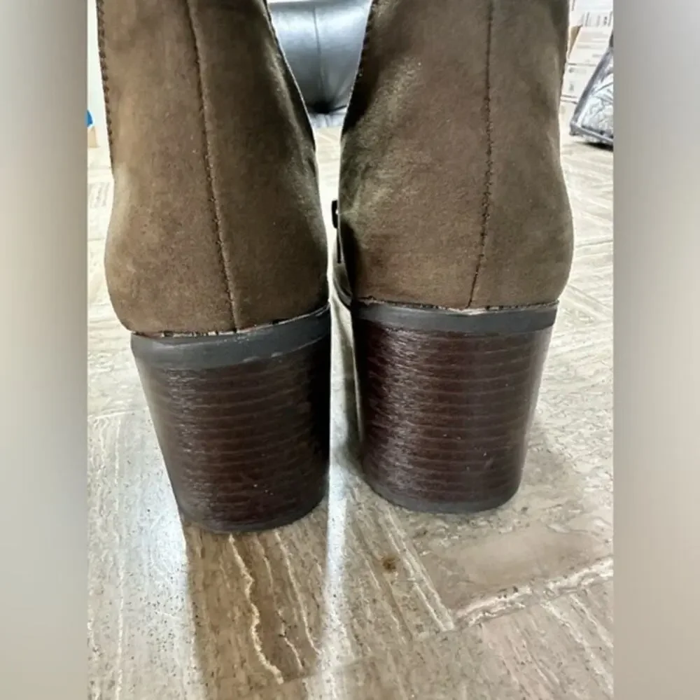 JustFab Alle Over the Knee Suede Boots 👢 in Olive Green Size 8.5